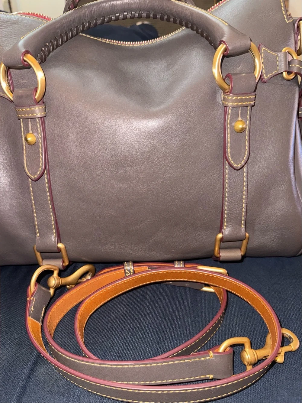 Dooney & Bourke Large Florentine Satchel in Slate